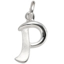 Anhänger Buchstabe P 925 Sterling Silber matt Buchstabenanhänger