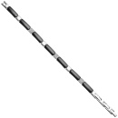 Armband aus Keramik schwarz mit Edelstahl und 26 Zirkonia 21 cm verkürzbar
