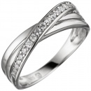 Damen Ring 925 Sterling Silber mit 19 Zirkonia Silberring