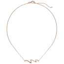 Collier Halskette 925 Sterling Silber rotgold vergoldet mit 6 Zirkonia 45 cm