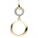 Anhänger 375 Gold Gelbgold 11 Zirkonia Goldanhänger