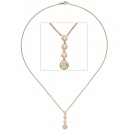 Collier Kette mit Anhänger 585 Gold Rotgold 4 Diamanten Brillanten 44 cm