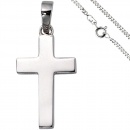 Anhänger Kreuz 925 Silber Kreuzanhänger Silberkreuz mit Kette 50 cm