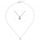 Collier Kette mit Anhänger 585 Gold Weißgold 1 Diamant Brillant 0,25 ct. 45 cm