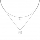 Collier Halskette 925 Sterling Silber 5 Zirkonia 44 cm