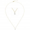 Collier 750 Gold Gelbgold 2 Diamanten Brillanten 45 cm