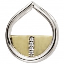 Anhänger 585 Gold Weißgold Gelbgold bicolor 4 Diamanten Brillanten 0,02ct.