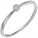 Damen Ring schmal 585 Gold Weißgold 7 Diamanten Brillanten Weißgoldring
