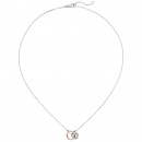 Collier Kette mit Anhänger 925 Silber bicolor vergoldet 18 Zirkonia 45 cm