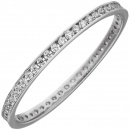 Damen Ring schmal 333 Gold Weißgold mit Zirkonia rundum Weißgoldring