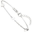 Armband Herz Stern 925 Sterling Silber 19 cm