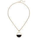 Collier Halskette mit Anhänger Edelstahl gelbgoldfarben beschichtet 45,5 cm