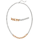 Collier Halskette 925 Sterling Silber bicolor vergoldet 47 cm