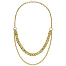 Collier Halskette 2-reihig 925 Sterling Silber vergoldet 45 cm