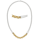 Collier Halskette 925 Sterling Silber bicolor vergoldet 42 cm