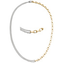 Collier Halskette 925 Sterling Silber bicolor vergoldet 41 cm