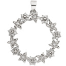 Anhänger Blume 925 Sterling Silber 49 Zirkonia Silberanhänger
