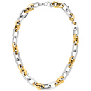 Collier Halskette Edelstahl Bicolor-Optik 51 cm