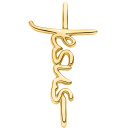 Anhänger Kreuz Jesus 375 Gold Gelbgold
