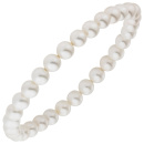 Armband Muschelkern Perlen weiß 6 mm 17 cm Perlenarmband