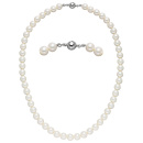 Halskette Kette Muschelkern Perlen weiß 8 mm 45 cm