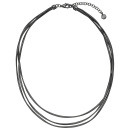 Collier Halskette mehrreihig 925 Sterling Silber matt schwarz rutheniert 47 cm