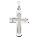 Anhänger Kreuz 925 Sterling Silber mattiert Kreuzanhänger