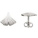 Ohrstecker Ginkgo 925 Sterling Silber mattiert Ohrringe Silberohrringe