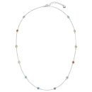 Collier Halskette 925 Sterling Silber 12 bunte Zirkonia 45 cm