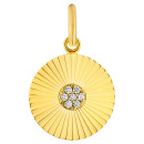 Anhänger Sonne 925 Sterling Silber gold vergoldet 7 Zirkonia