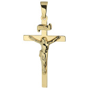 Anhänger Kreuz 333 Gold Gelbgold Goldkreuz mit Korpus INRI