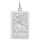 Anhänger Sternzeichen Stier eckig 925 Sterling Silber matt