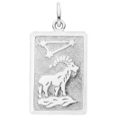 Anhänger Sternzeichen Steinbock eckig 925 Sterling Silber matt