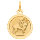 Anhänger Sternzeichen Widder rund 333 Gold Gelbgold matt