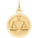 Anhänger Sternzeichen Waage rund 333 Gold Gelbgold matt
