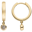 Creolen 333 Gold Gelbgold 2 Zirkonia Ohrringe Goldcreolen Goldohrringe