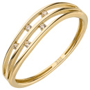 Damen Ring 333 Gold Gelbgold 5 Zirkonia Goldring