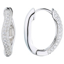 Creolen geschwungen 925 Sterling Silber 74 Zirkonia Ohrringe