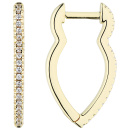 Creolen spitz 925 Sterling Silber vergoldet 40 Zirkonia