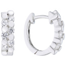 Creolen oval 925 Sterling Silber 12 Zirkonia Ohrringe