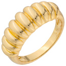 Damen Ring geriffelt 925 Sterling Silber vergoldet Silberring