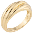 Damen Ring geriffelt 925 Sterling Silber vergoldet Silberring