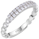 Damen Ring 925 Sterling Silber 20 Zirkonia Silberring
