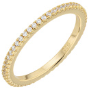 Damen Ring 925 Sterling Silber vergoldet ca. 49 Zirkonia rundum Silberring