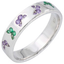 Damen Ring Schmetterling 925 Sterling Silber 24 Zirkonia Silberring