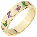 Damen Ring Schmetterling 925 Sterling Silber vergoldet 24 Zirkonia Silberring