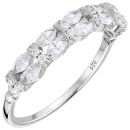 Damen Ring 925 Sterling Silber 40 Zirkonia Silberring
