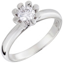Damen Ring 925 Sterling Silber 1 Zirkonia Silberring