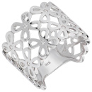 Damen Ring Blume 925 Sterling Silber 8 Zirkonia Silberring