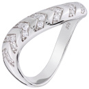Damen Ring Welle 925 Sterling Silber 21 Zirkonia Silberring